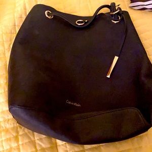 Dark brown bucket bag